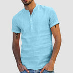 Colton - Men's Linen Short Sleeve Button-Placket Shirt
