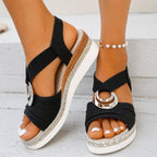 Lucia - Women's Ring-Accent Espadrille Platform Sandals