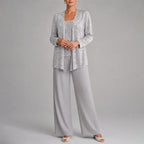 Lucia - Women's Sequin Three-Piece Pant Set