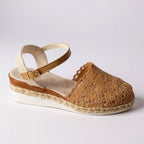 Lucy - Women's Crochet Lace Closed Toe Platform Sandals