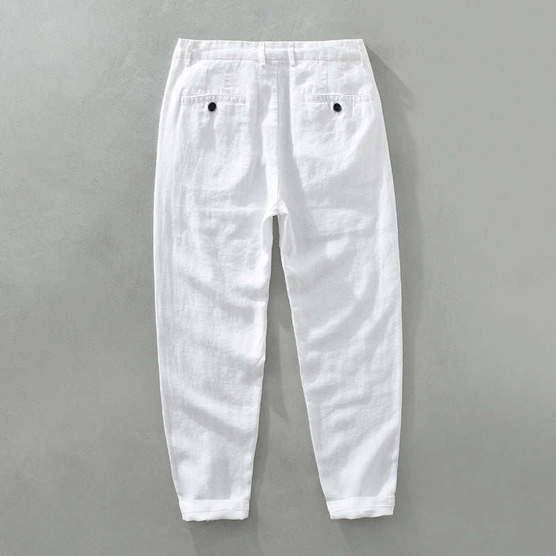 Luke - Men's Straight-Leg Linen Pants
