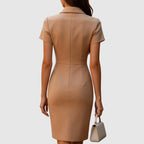 Luna - Women's Tie Neck Collared Bodycon Dress