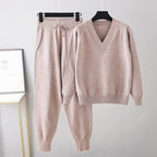 Luna - Women's Knit V-Neck Lounge Set