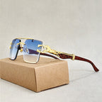 Luxor - Rimless Metal Double Bridge Sunglasses