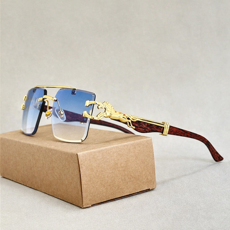 Luxor - Rimless Metal Double Bridge Sunglasses