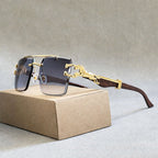 Luxor - Rimless Metal Double Bridge Sunglasses