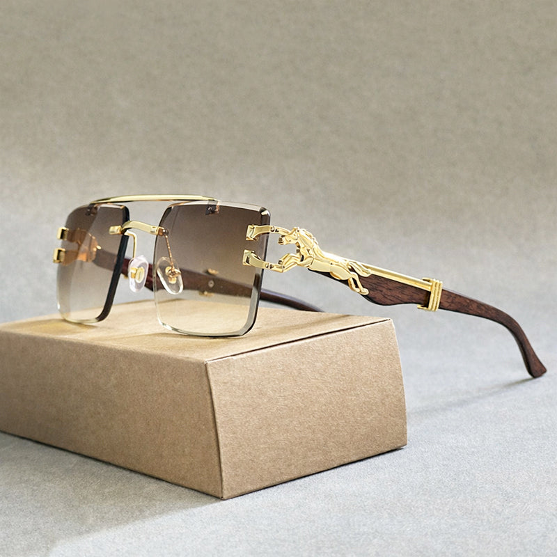 Luxor - Rimless Metal Double Bridge Sunglasses
