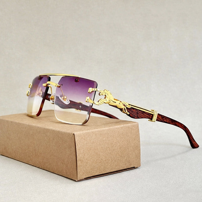 Luxor - Rimless Metal Double Bridge Sunglasses