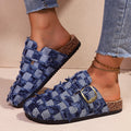 Lydia - Women’s Frayed Checkerboard Clog Sandals