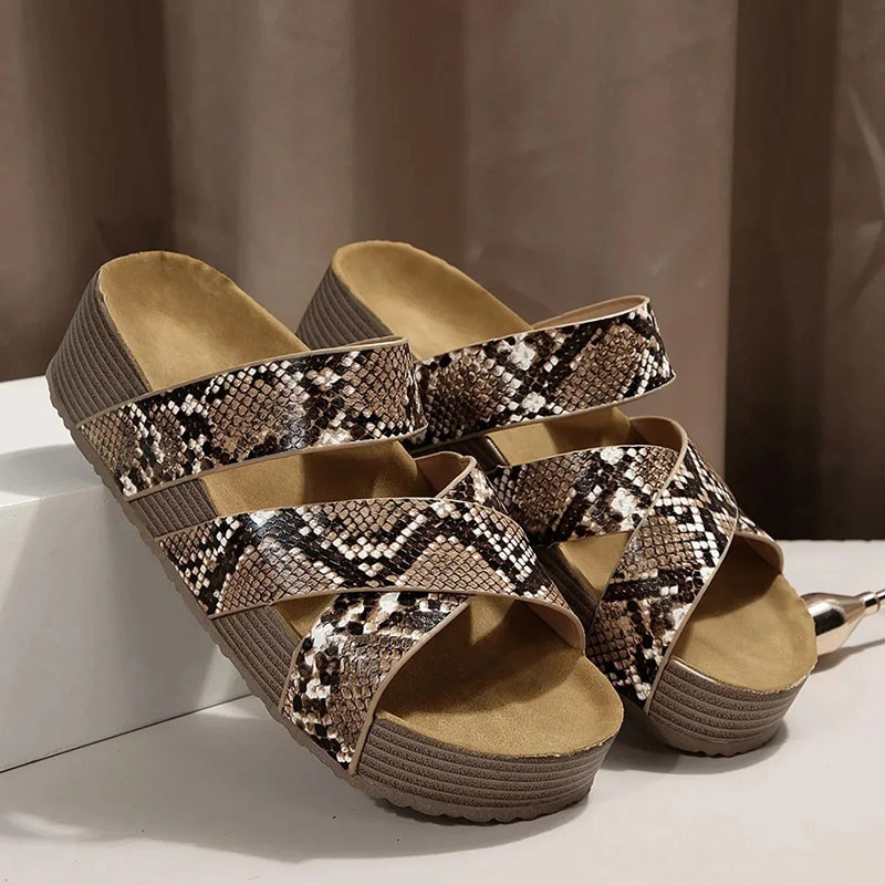 Lyla - Women's Woven Strap Crisscross Platform Sandals