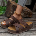 Lyla - Women's Woven Strap Crisscross Platform Sandals