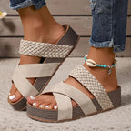 Lyla - Women's Woven Strap Crisscross Platform Sandals