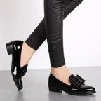 Malia - Women's Patent Pointed Toe Bow Accent Loafers
