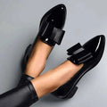 Malia - Women's Patent Pointed Toe Bow Accent Loafers