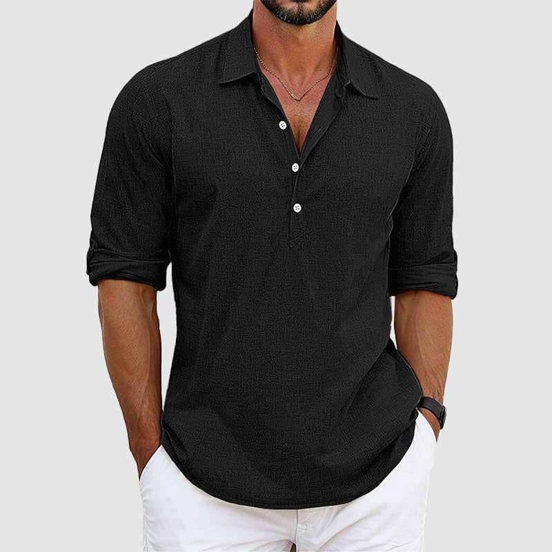 Marcus - Men's Casual Long Sleeve Henley Shirt