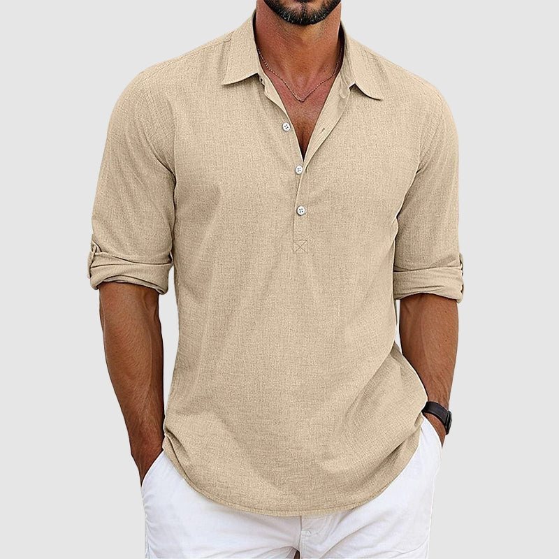 Marcus - Men's Casual Long Sleeve Henley Shirt