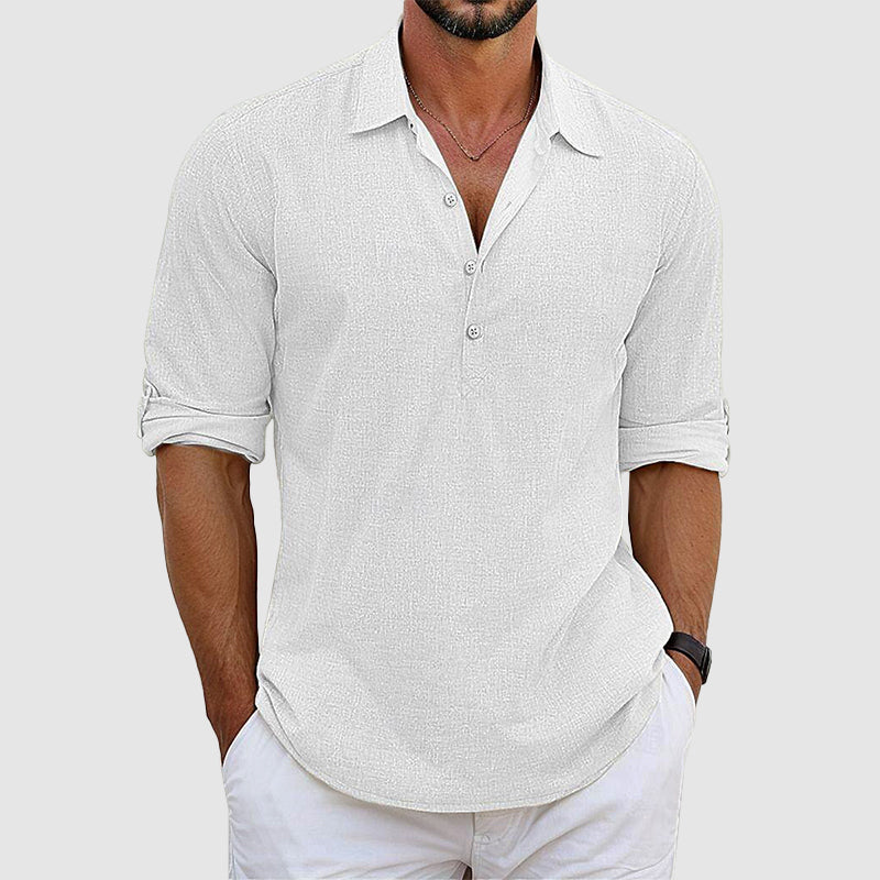 Marcus - Men's Casual Long Sleeve Henley Shirt