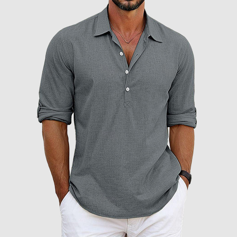 Marcus - Men's Casual Long Sleeve Henley Shirt