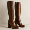 Mariel - Women's Stacked Block Heel Knee-High Boots