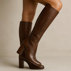 Mariel - Women's Stacked Block Heel Knee-High Boots
