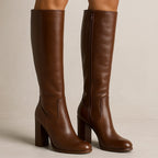 Mariel - Women's Stacked Block Heel Knee-High Boots