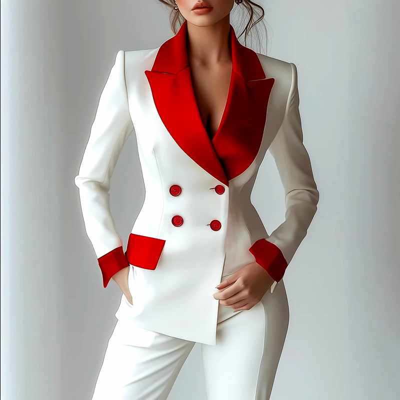 Marjorie - Women's Long Sleeve Patch Pocket Blazer Jacket