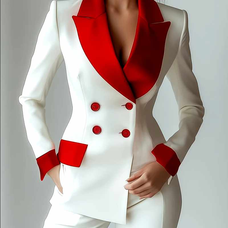 Marjorie - Women's Long Sleeve Patch Pocket Blazer Jacket