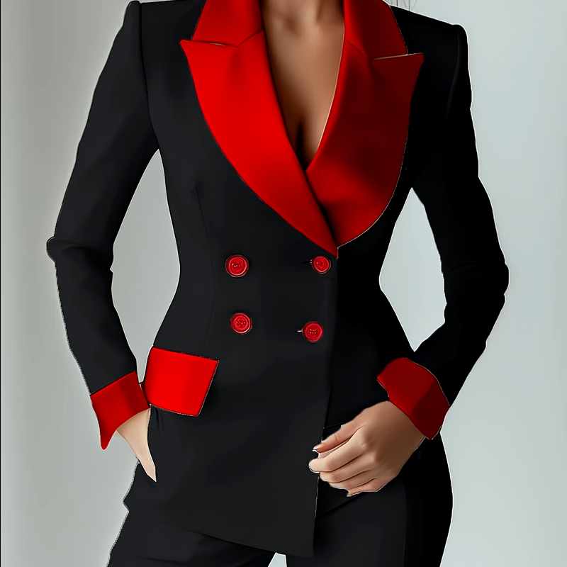 Marjorie - Women's Long Sleeve Patch Pocket Blazer Jacket