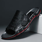 Mark - Men's Crocodile Texture Comfort Slide Sandals