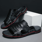 Mark - Men's Crocodile Texture Comfort Slide Sandals
