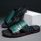 Mark - Men's Crocodile Texture Comfort Slide Sandals