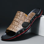 Mark - Men's Crocodile Texture Comfort Slide Sandals