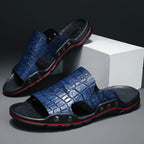 Mark - Men's Crocodile Texture Comfort Slide Sandals