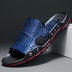 Mark - Men's Crocodile Texture Comfort Slide Sandals