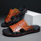 Mark - Men's Crocodile Texture Comfort Slide Sandals