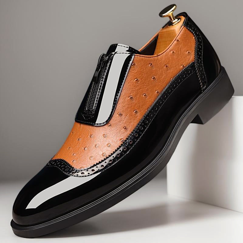 Martin - Men's Dual-Texture Zipper Dress Shoes