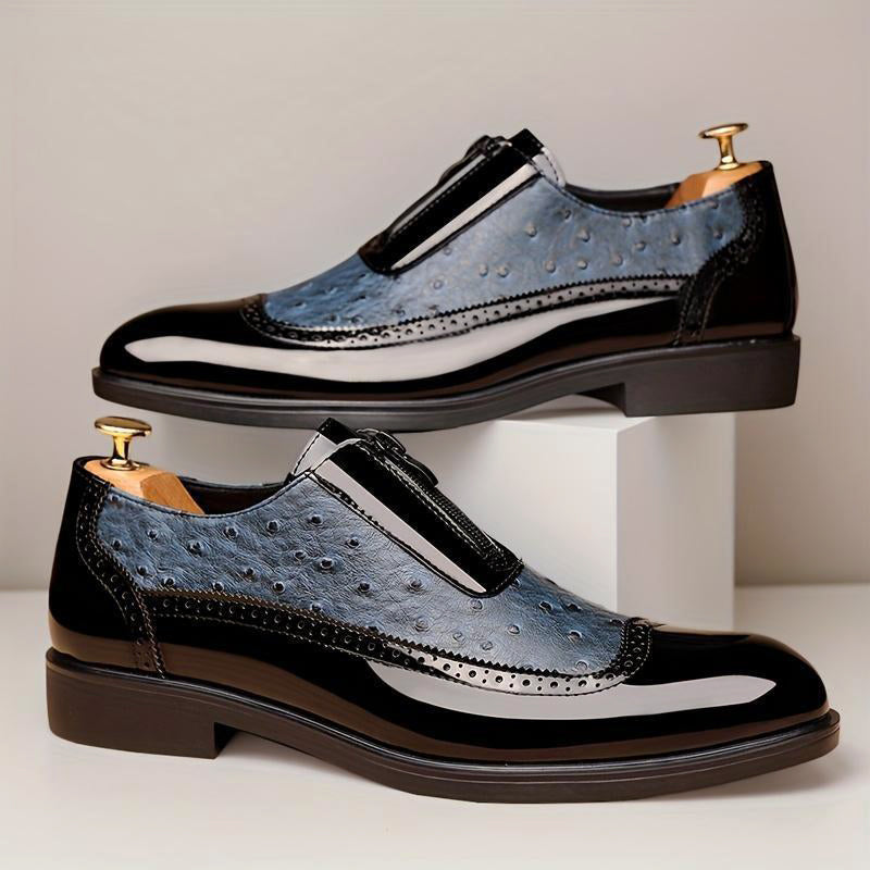 Martin - Men's Dual-Texture Zipper Dress Shoes