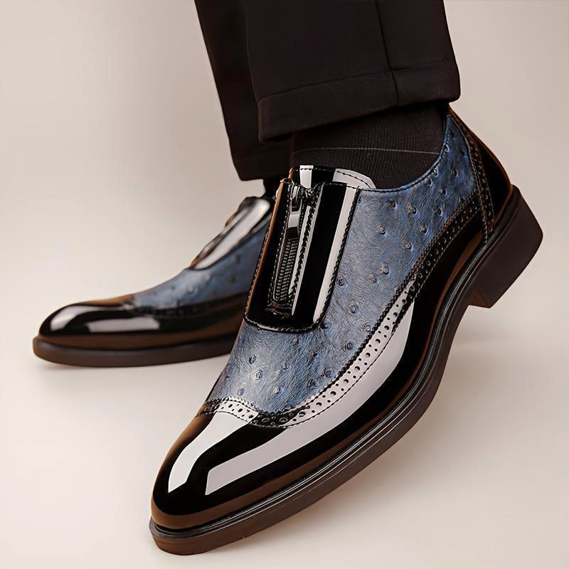 Martin - Men's Dual-Texture Zipper Dress Shoes