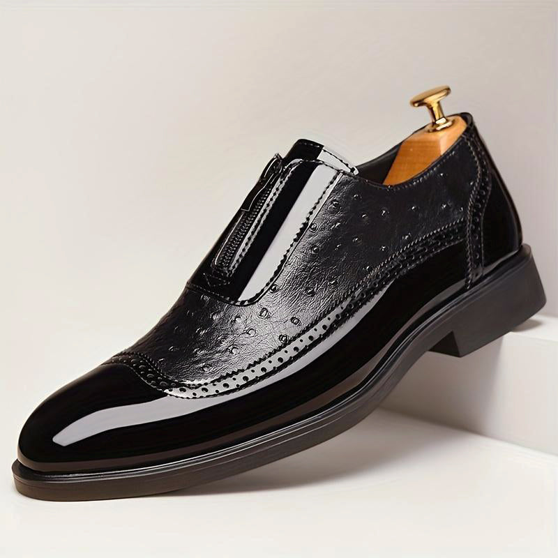 Martin - Men's Dual-Texture Zipper Dress Shoes