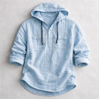 Mason - Men's Hooded Cotton Linen Shirt