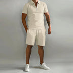 Mason - Men's Short Sleeve Zipper Collar Matching Set
