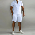 Mason - Men's Short Sleeve Zipper Collar Matching Set