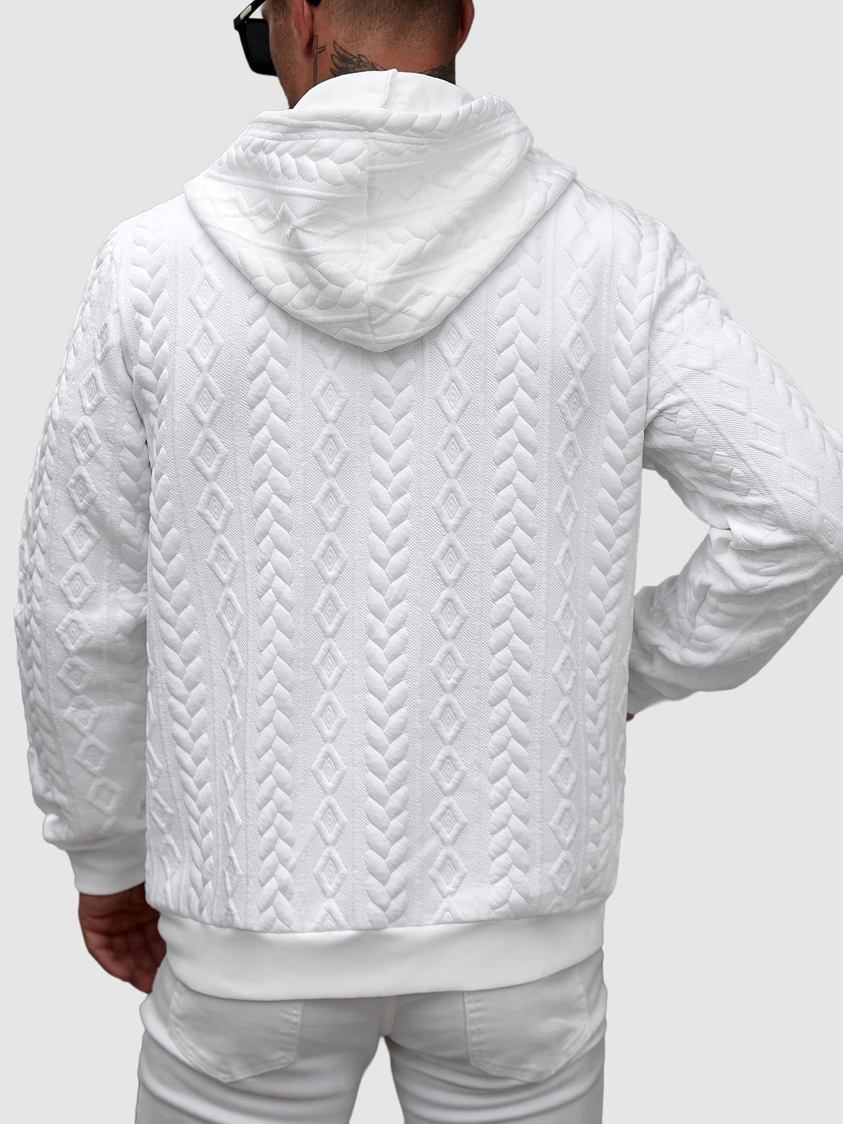 Matteo - Men's Quilted Geometric Zip Hoodie