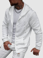 Matteo - Men's Quilted Geometric Zip Hoodie