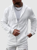 Matteo - Men's Quilted Geometric Zip Hoodie