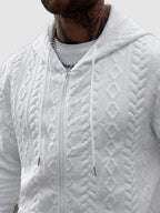 Matteo - Men's Quilted Geometric Zip Hoodie