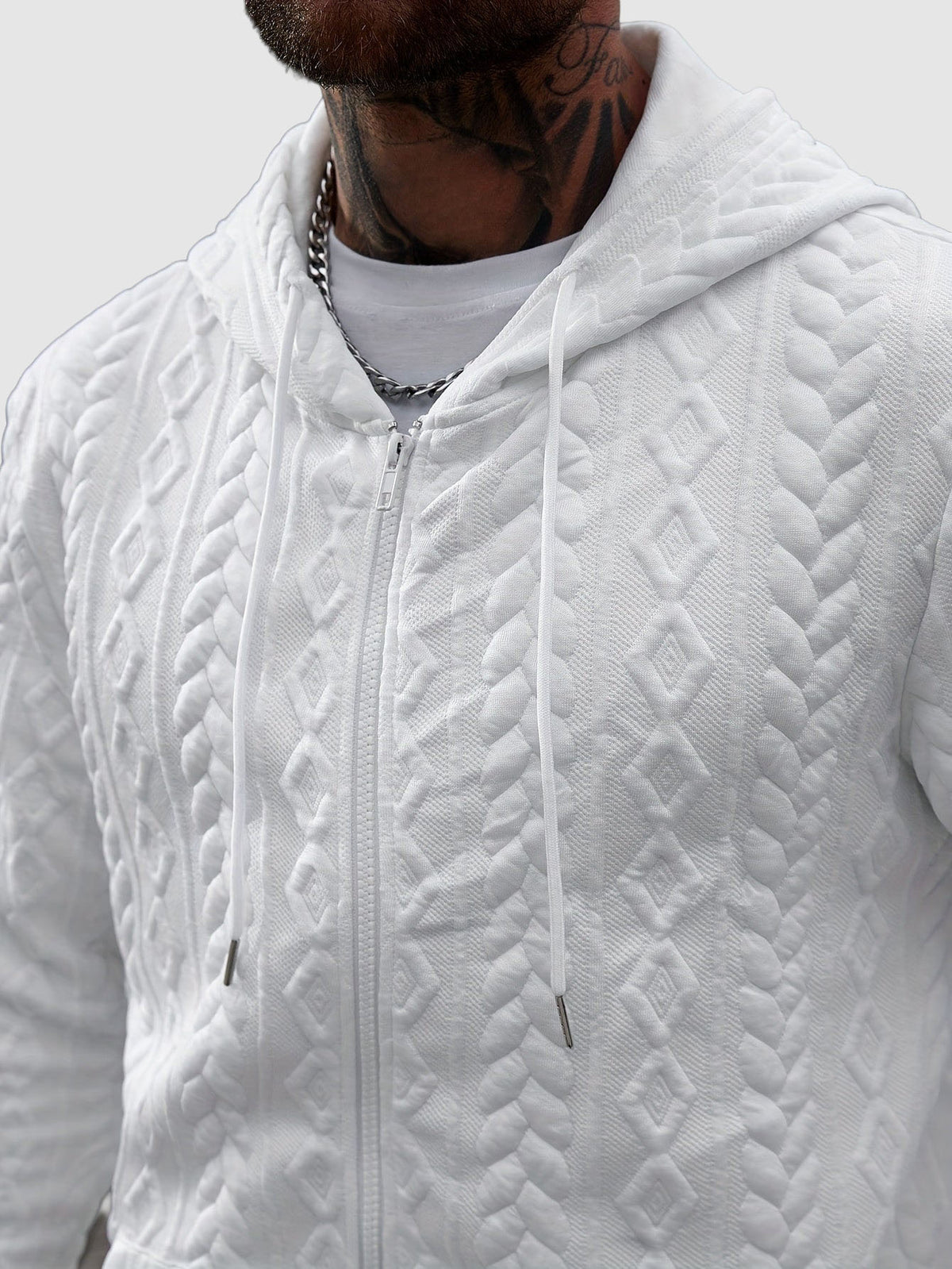 Matteo - Men's Quilted Geometric Zip Hoodie