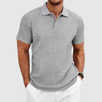 Matthew - Men's Textured Cable Knit Polo Shirt