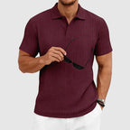 Matthew - Men's Textured Cable Knit Polo Shirt