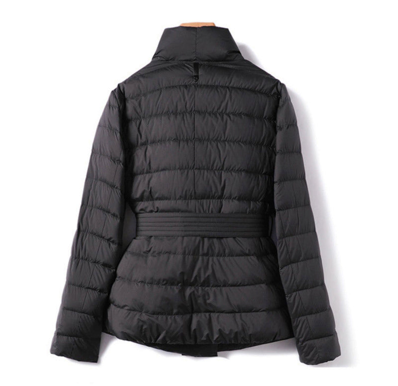 Melissa - Women's Wide-Lapel Belted Down Jacket
